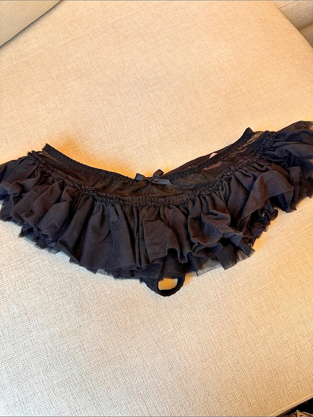 Agent Provocateur Black Ruffle Panty Size Medium Like New
